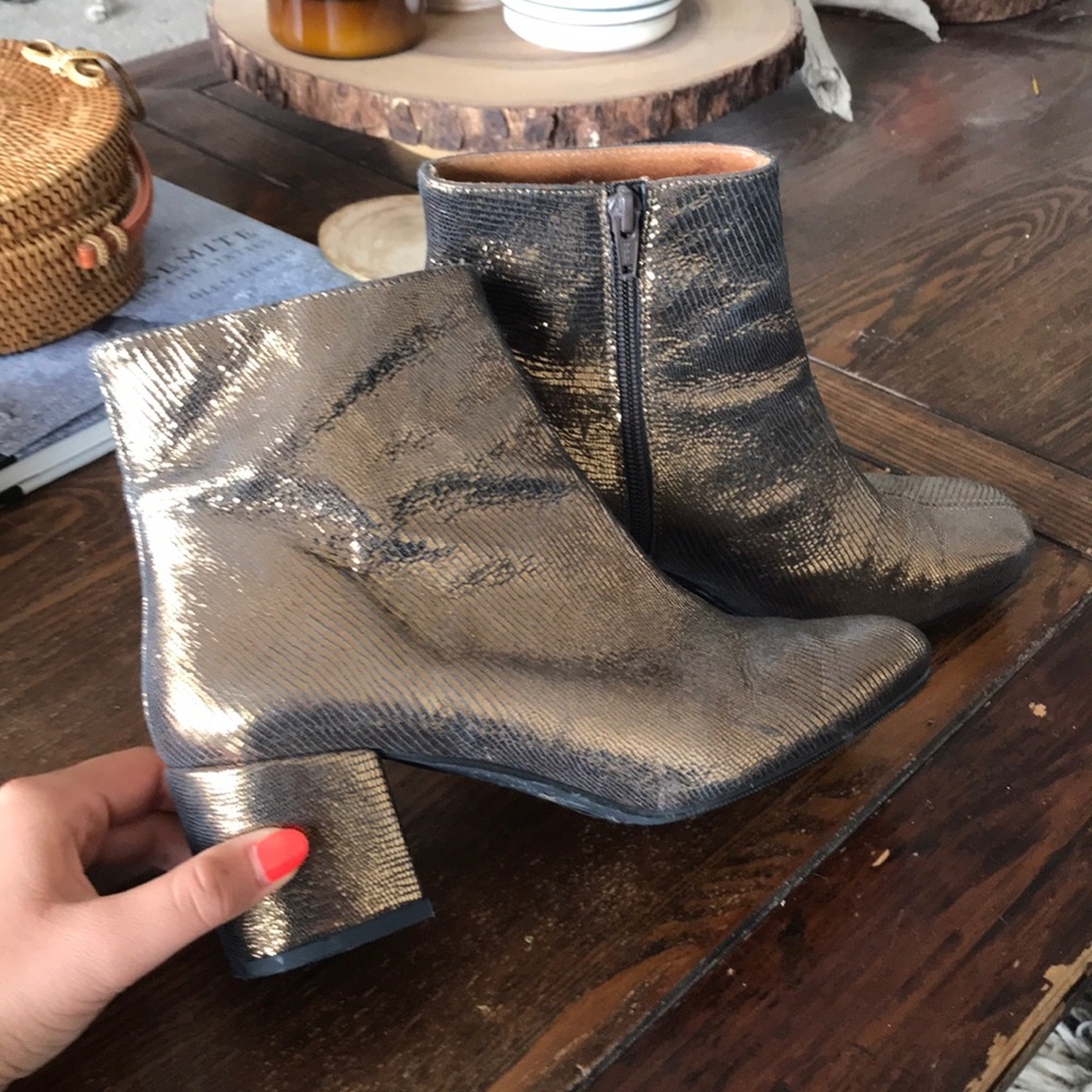 Gold booties